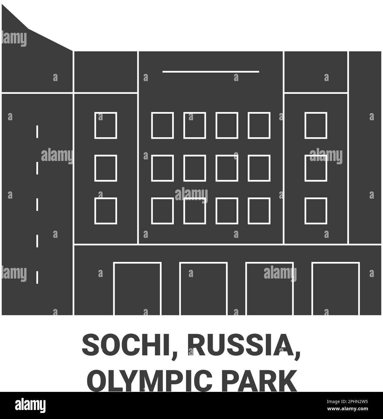 Russia, Sochi, Parco Olimpico viaggio punto di riferimento vettore illustrazione Illustrazione Vettoriale