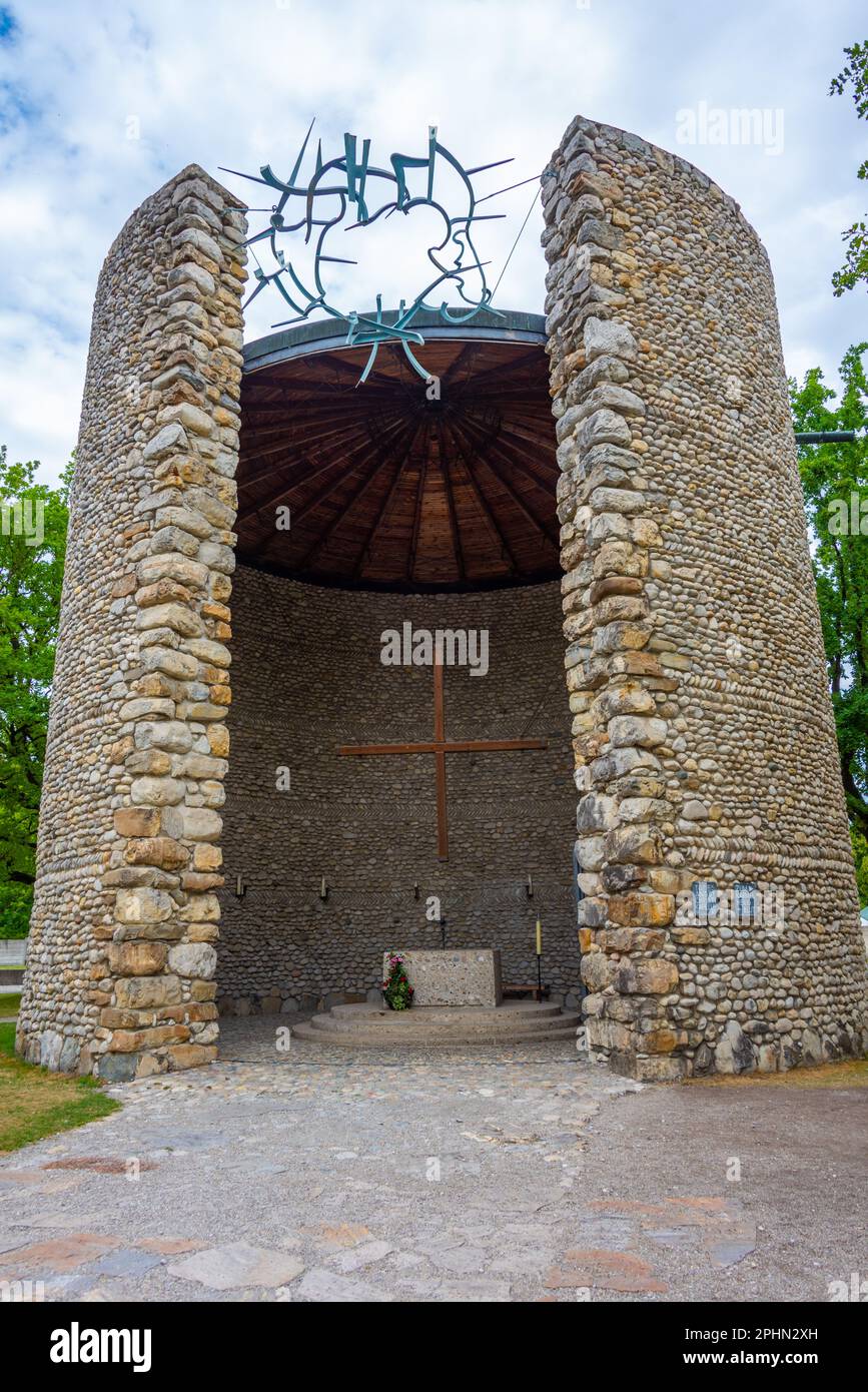 La cappella cattolica dell'agonia mortale di Cristo a Dachau, Germania. Foto Stock