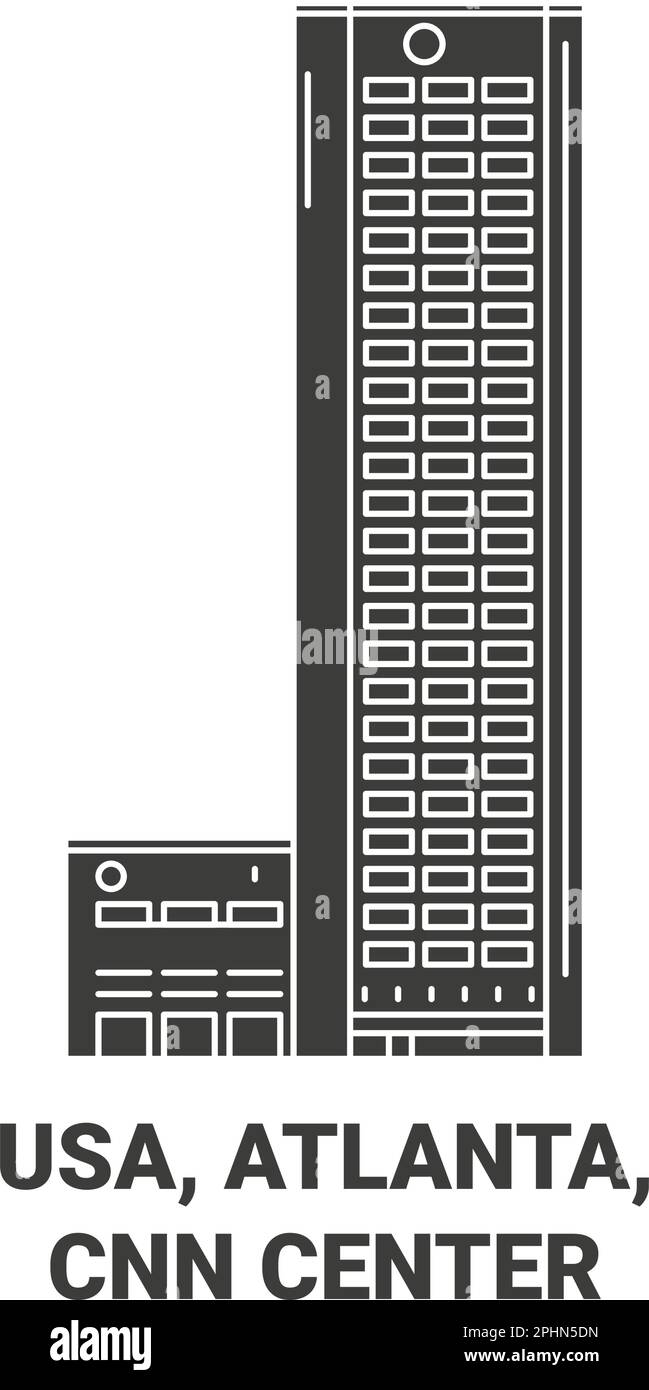 USA, Atlanta, CNN Center viaggio punto di riferimento vettoriale illustrazione Illustrazione Vettoriale