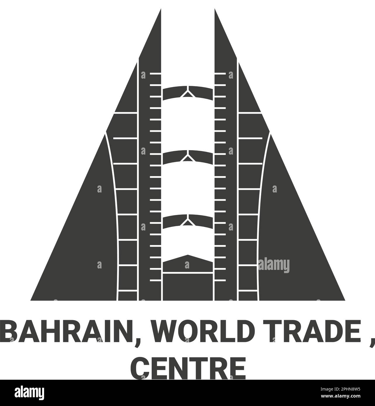 Bahrain, World Trade , Centre Travel riferimento vettoriale illustrazione Illustrazione Vettoriale