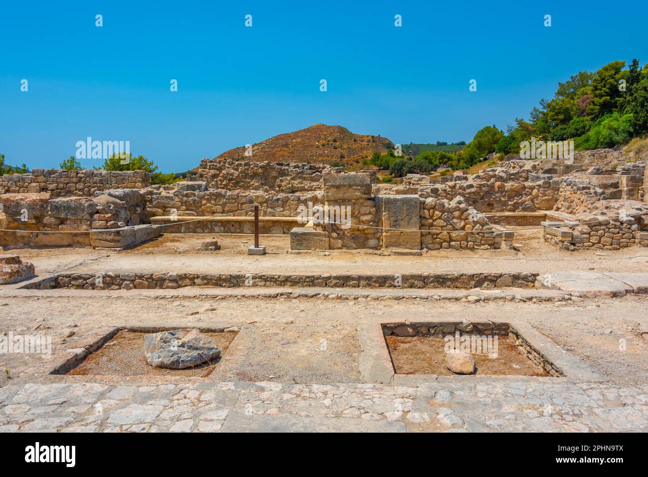 Palazzo Minoico di Faistos sull'isola greca di Creta. Foto Stock