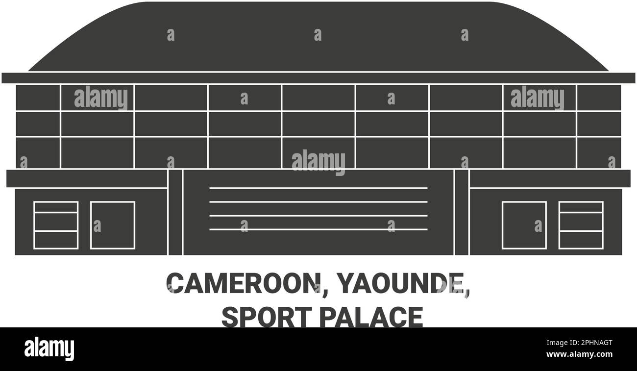 Camerun, Yaounde Sport Palace viaggio punto di riferimento vettoriale illustrazione Illustrazione Vettoriale