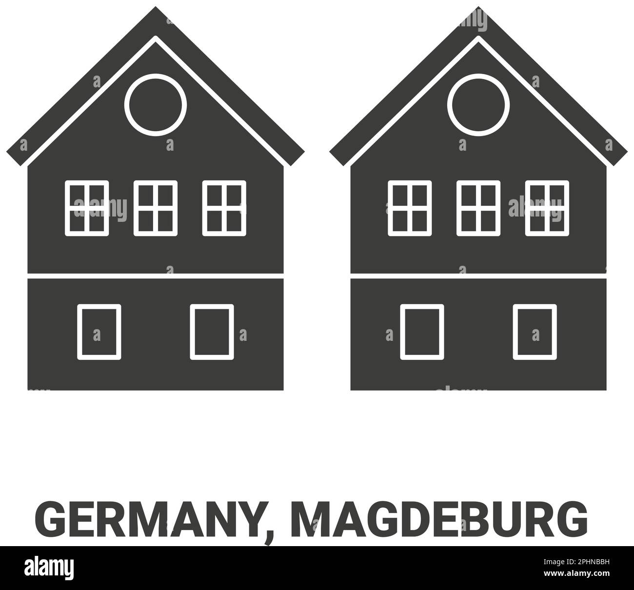 Germania, Magdeburgo viaggio riferimento vettoriale illustrazione Illustrazione Vettoriale