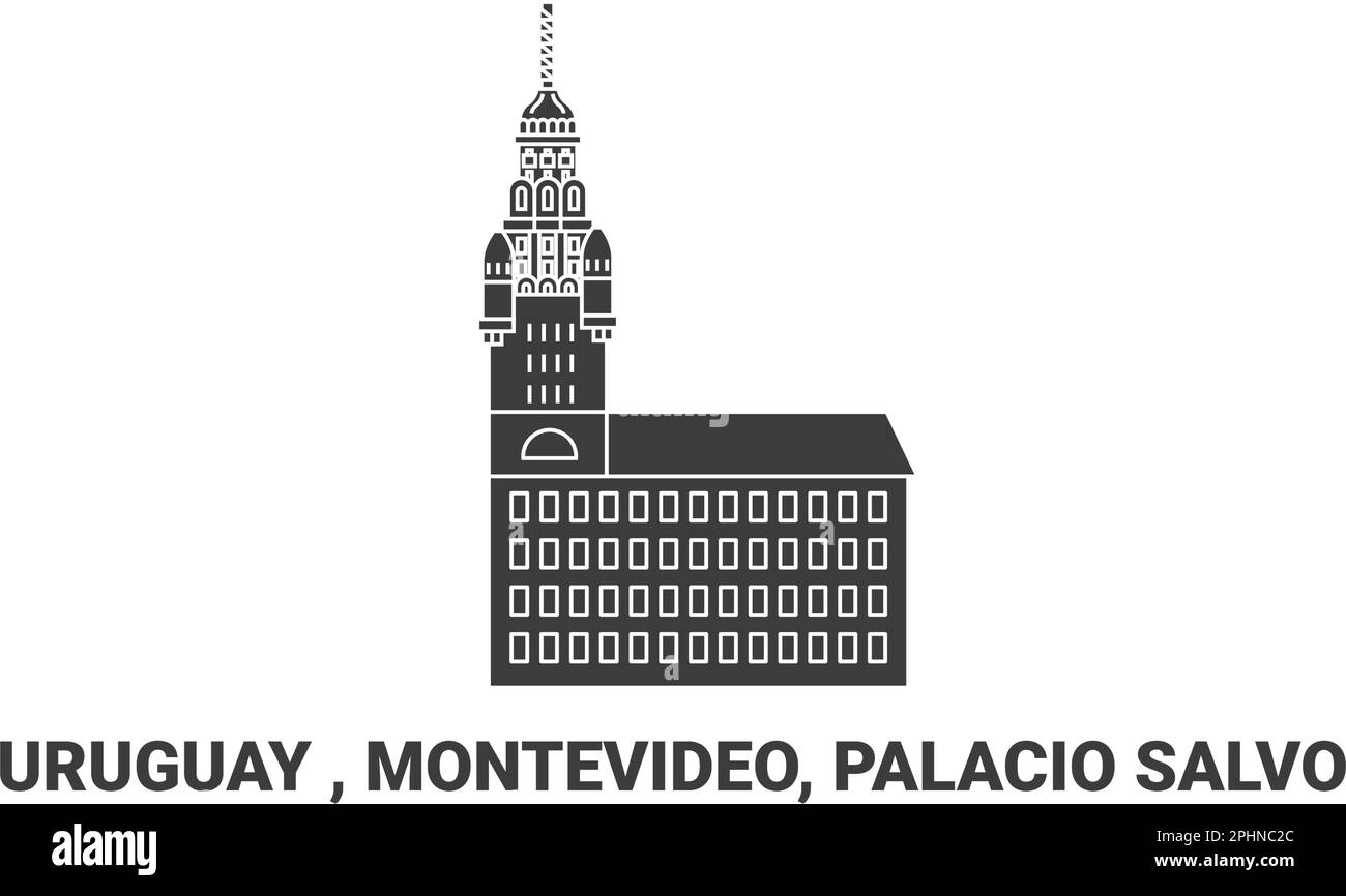 Uruguay , Montevideo, Palacio salvo, viaggio punto di riferimento vettoriale illustrazione Illustrazione Vettoriale