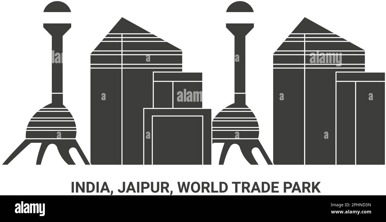 India, Jaipur, World Trade Park, viaggio punto di riferimento vettore illustrazione Illustrazione Vettoriale