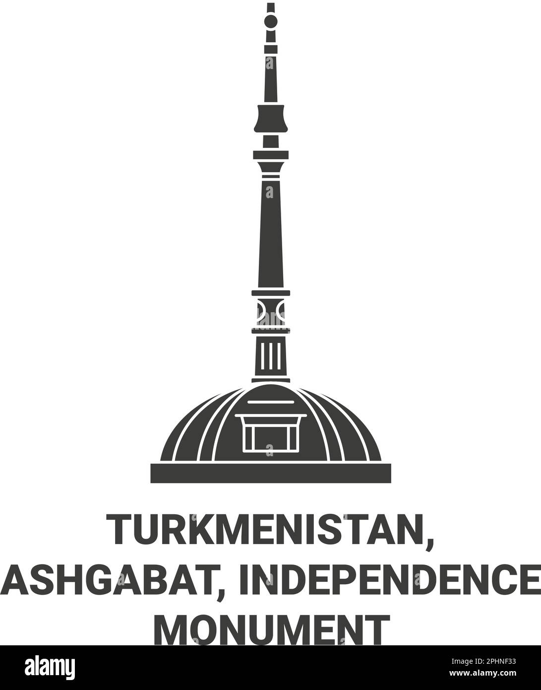 Turkmenistan, Ashgabat, Independence Monument viaggio punto di riferimento vettoriale illustrazione Illustrazione Vettoriale