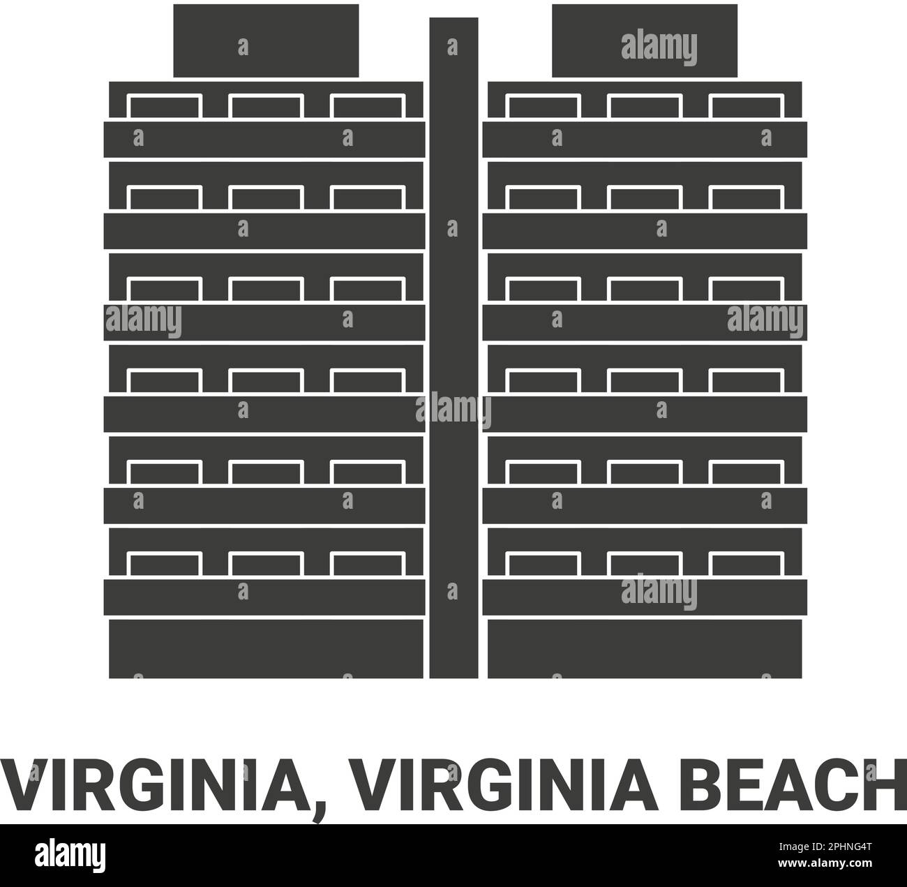Stati Uniti, Virginia, Virginia Beach viaggio punto di riferimento vettore illustrazione Illustrazione Vettoriale