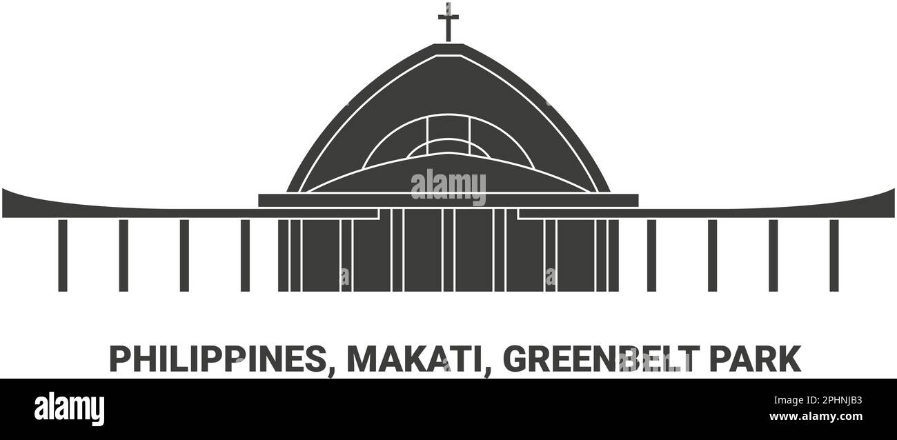 Filippine, Makati, Greenbelt Park, viaggio punto di riferimento vettoriale illustrazione Illustrazione Vettoriale