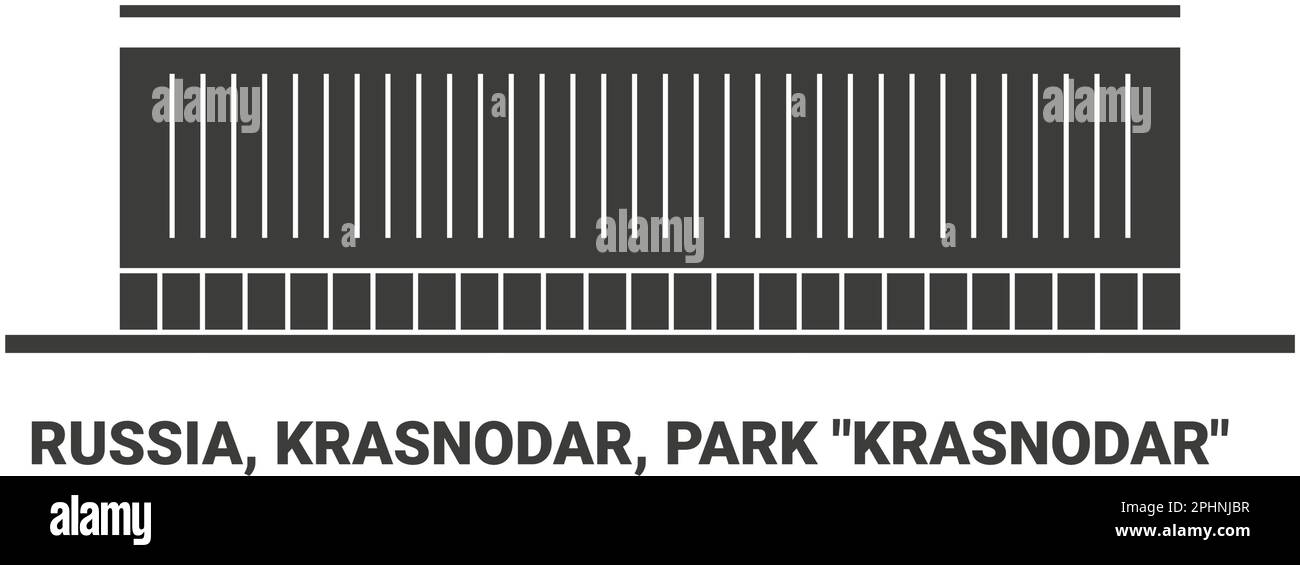 Russia, Krasnodar, Parco Krasnodar, viaggio punto di riferimento vettore illustrazione Illustrazione Vettoriale
