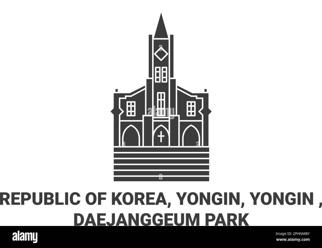 Repubblica di Corea, Yongin, Yongin , Daejanggeum Park viaggio punto di riferimento vettoriale illustrazione Illustrazione Vettoriale