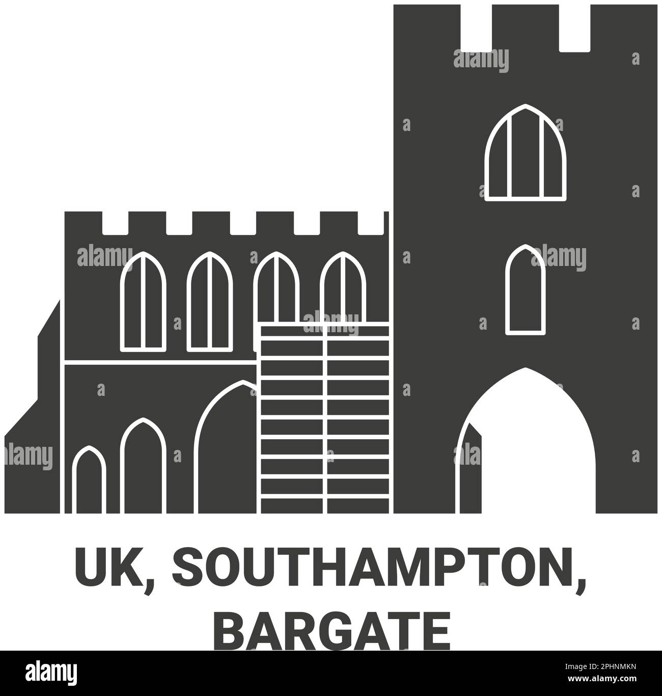 Inghilterra, Southampton, Bargate viaggio punto di riferimento vettore illustrazione Illustrazione Vettoriale