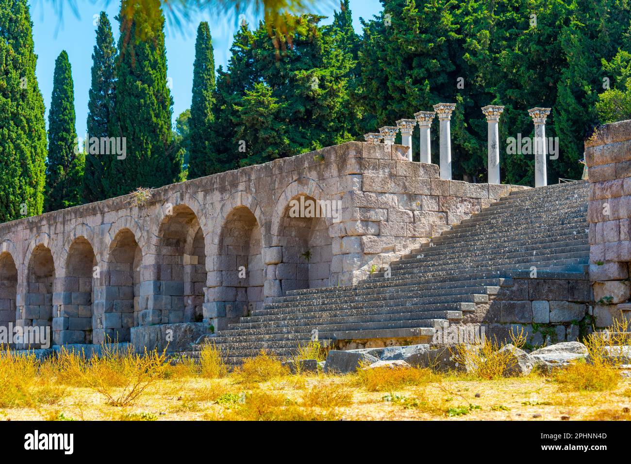 Asclepieion antiche rovine in greco isola Kos. Foto Stock