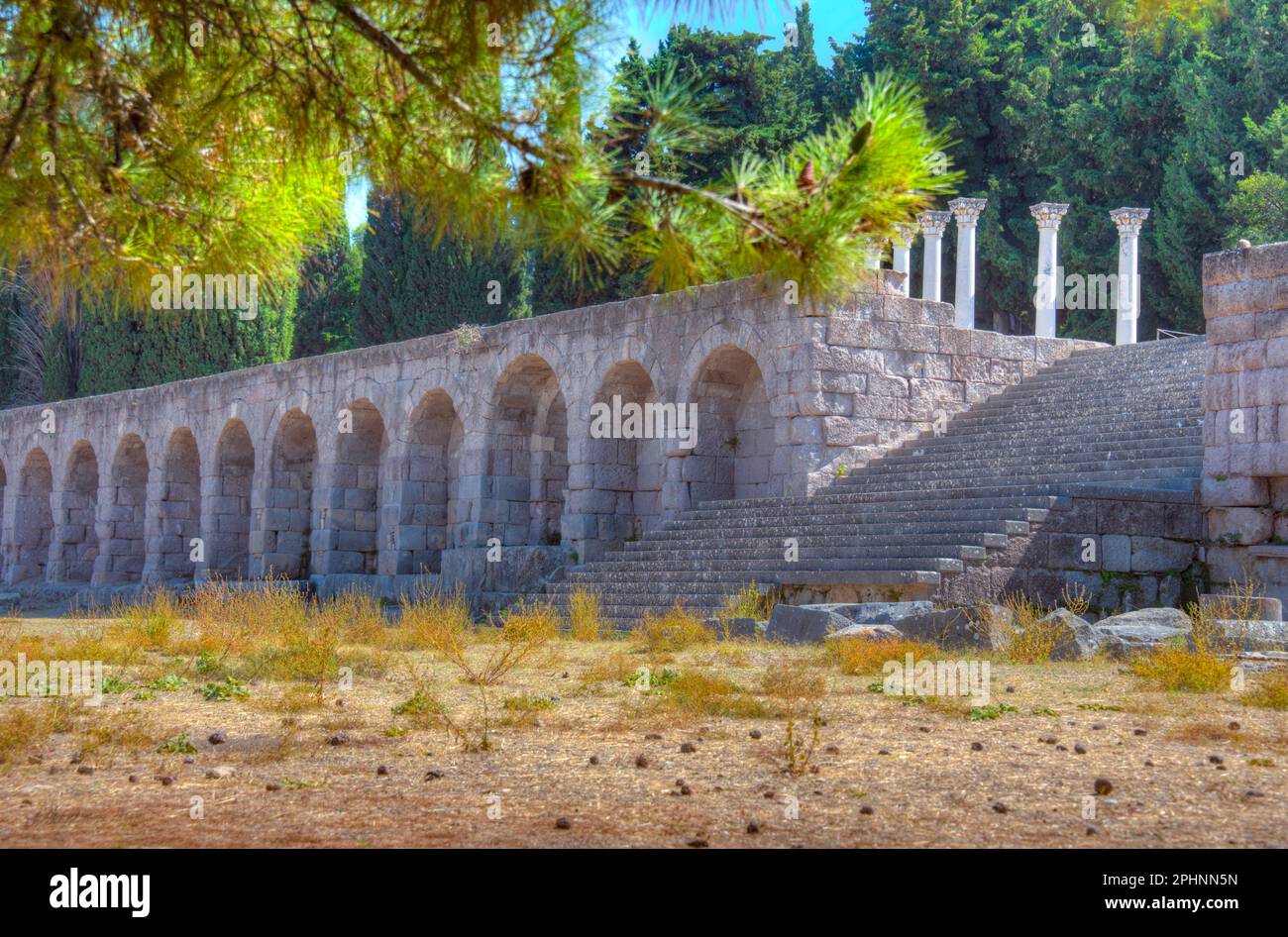 Asclepieion antiche rovine in greco isola Kos. Foto Stock