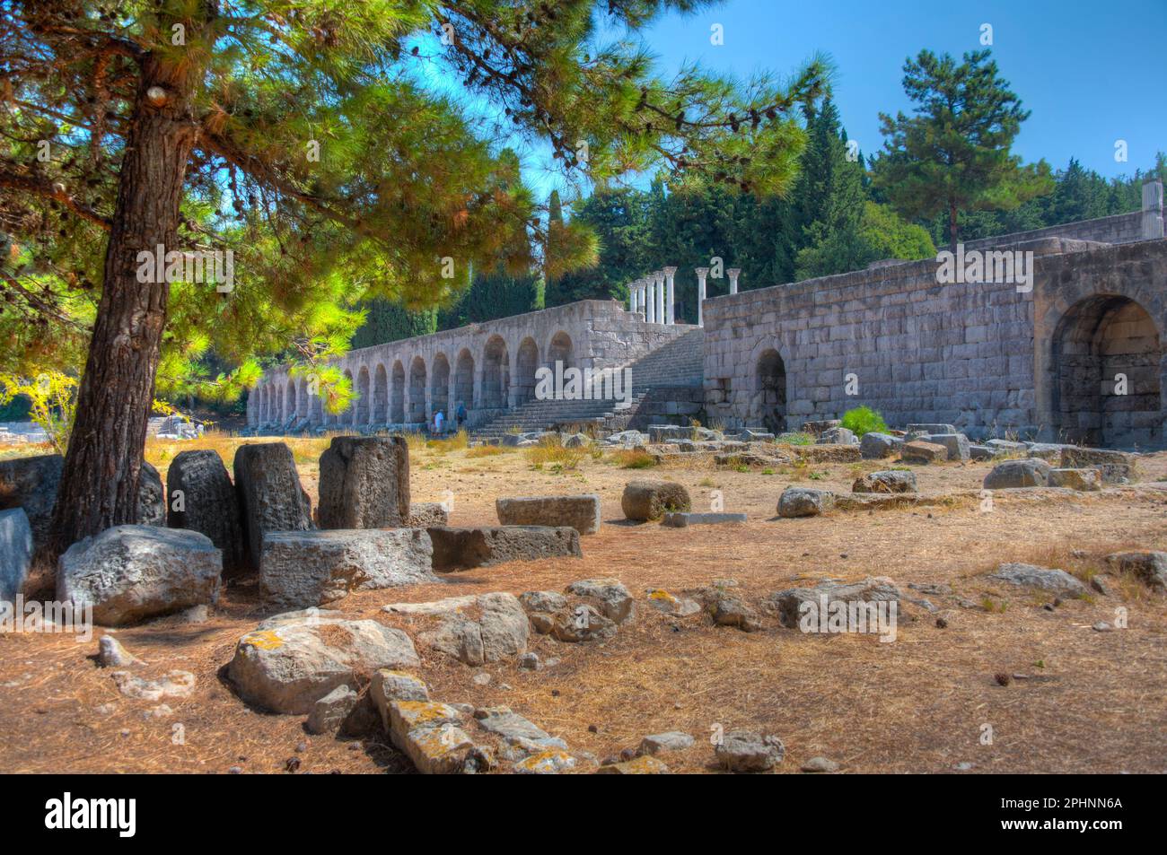 Asclepieion antiche rovine in greco isola Kos. Foto Stock