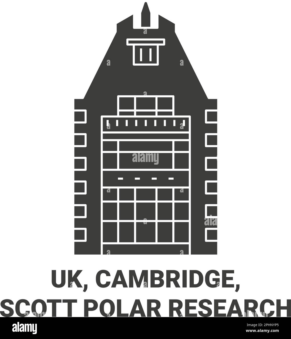 Inghilterra, Cambridge, Scott Polar Research viaggio punto di riferimento vettore illustrazione Illustrazione Vettoriale