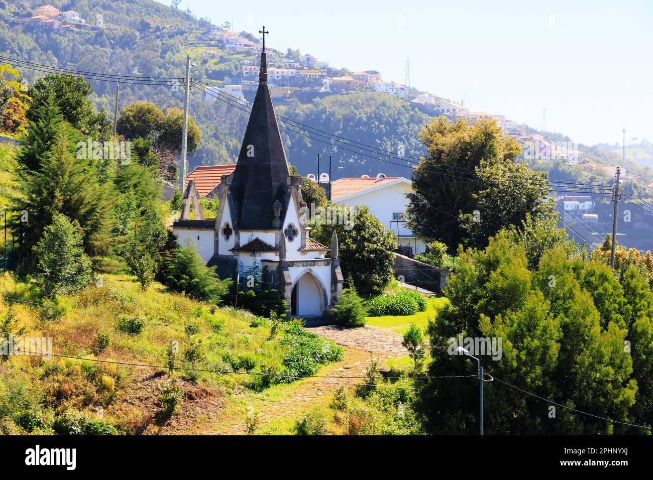 Capela de Santa Teresinha do Menino Jesus, cappella sulla collina sopra Funchal, Madeira, Portogallo Foto Stock