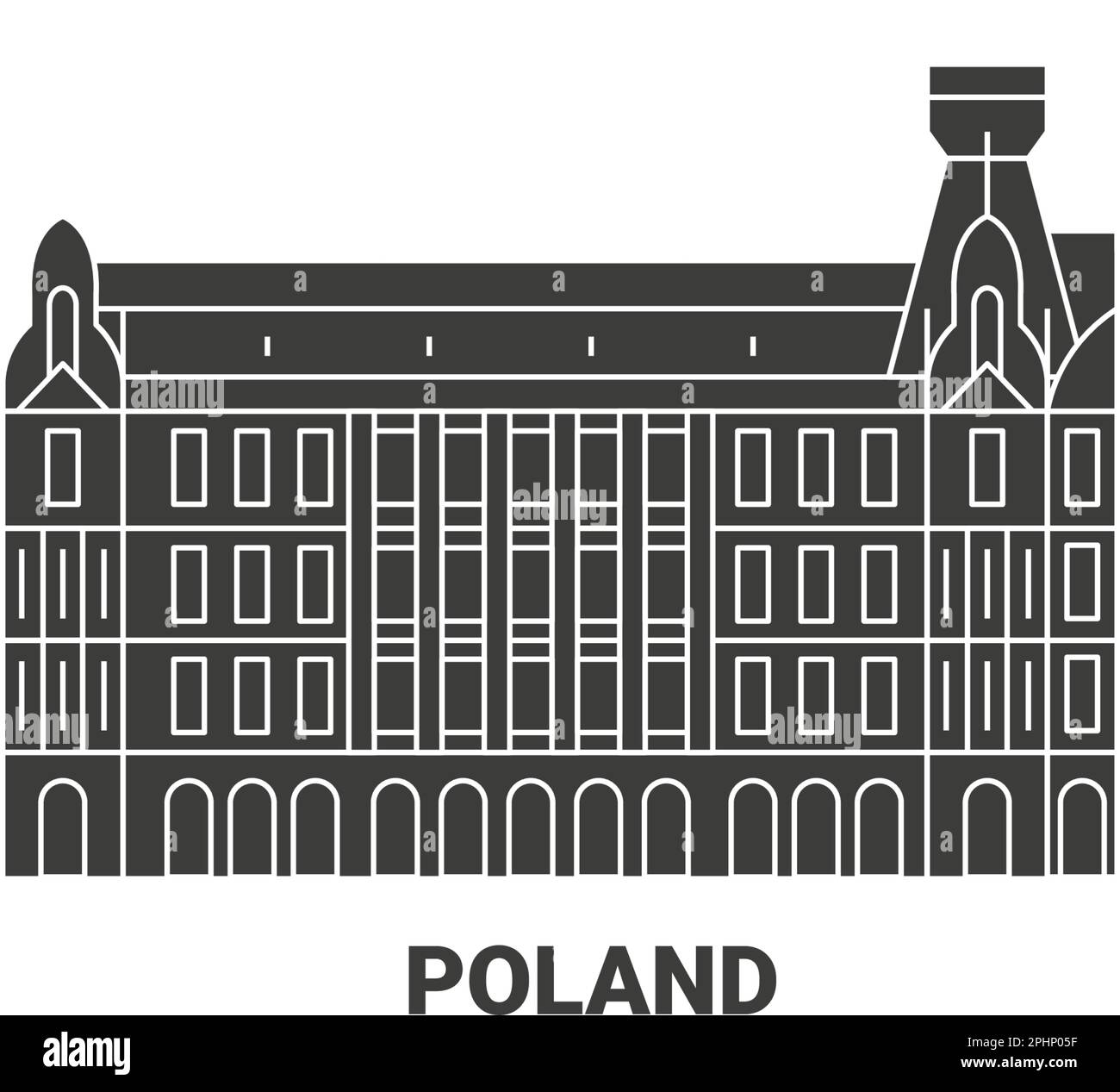 Polonia, D, illustrazione vettoriale del riferimento anatomico di viaggio Illustrazione Vettoriale