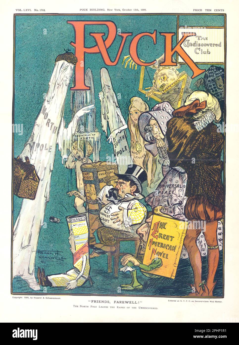 Frank A. Nankivell - Puck Magazine - 'amici, arrivederci!' 1909 Foto Stock