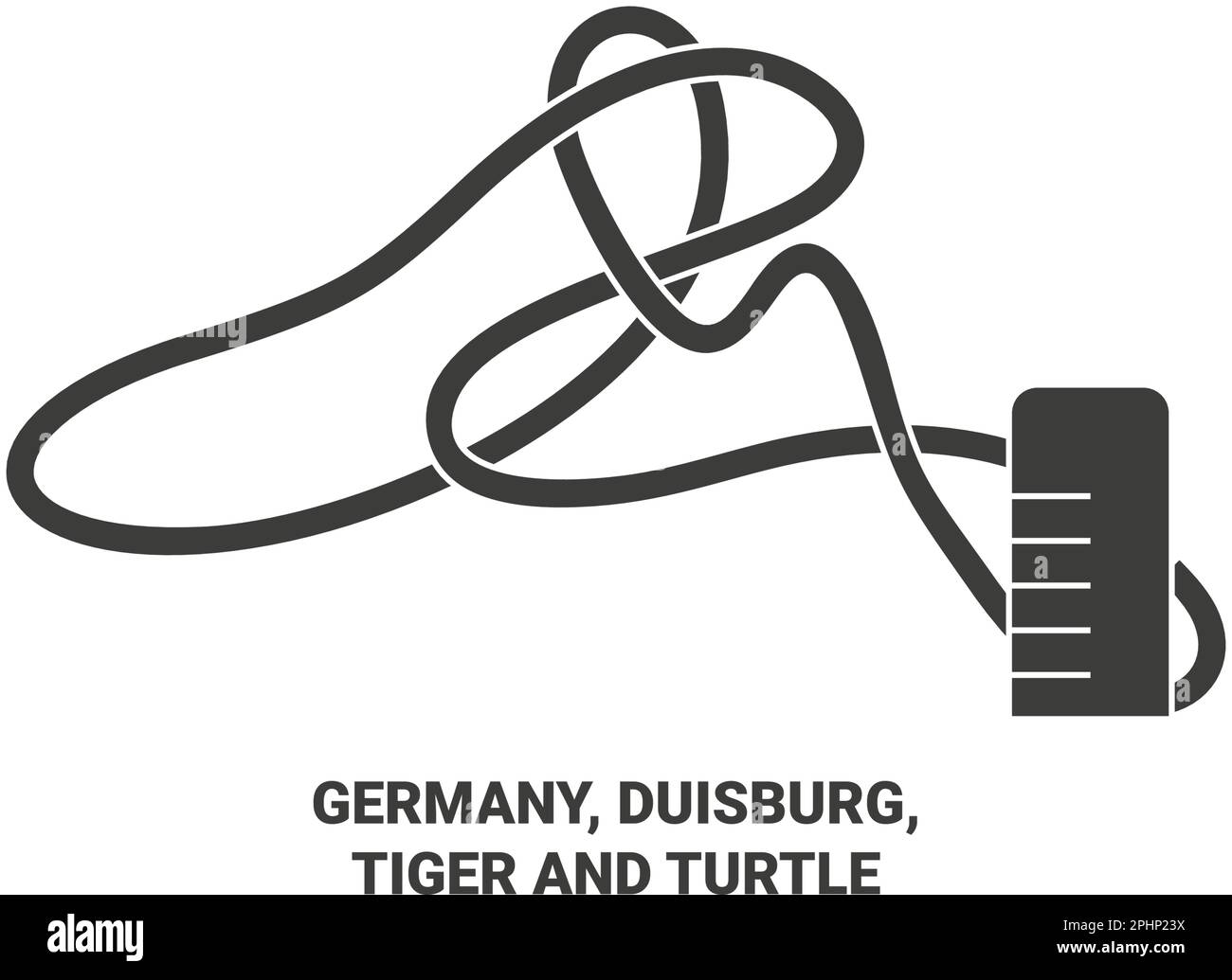 Germania, Duisburg, Tiger e Turtle viaggio punto di riferimento vettore illustrazione Illustrazione Vettoriale