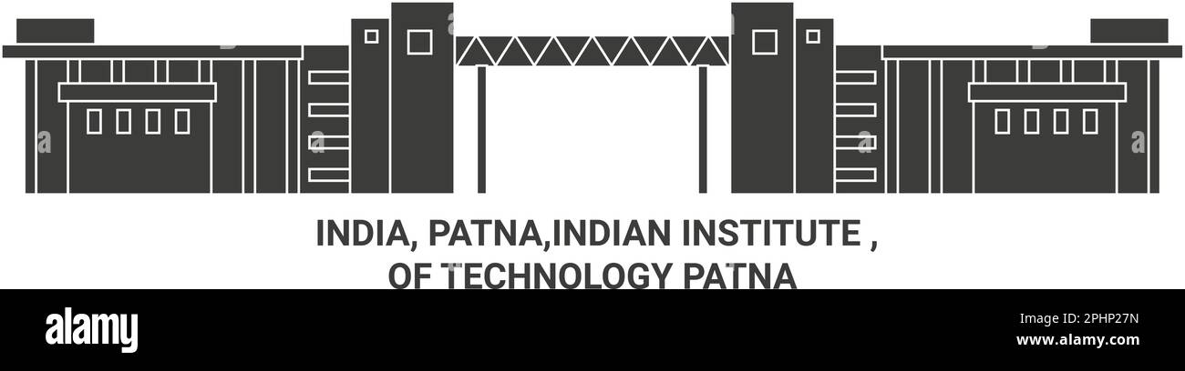 India, Patna, Istituto indiano, di tecnologia Patna viaggio punto di riferimento vettore illustrazione Illustrazione Vettoriale