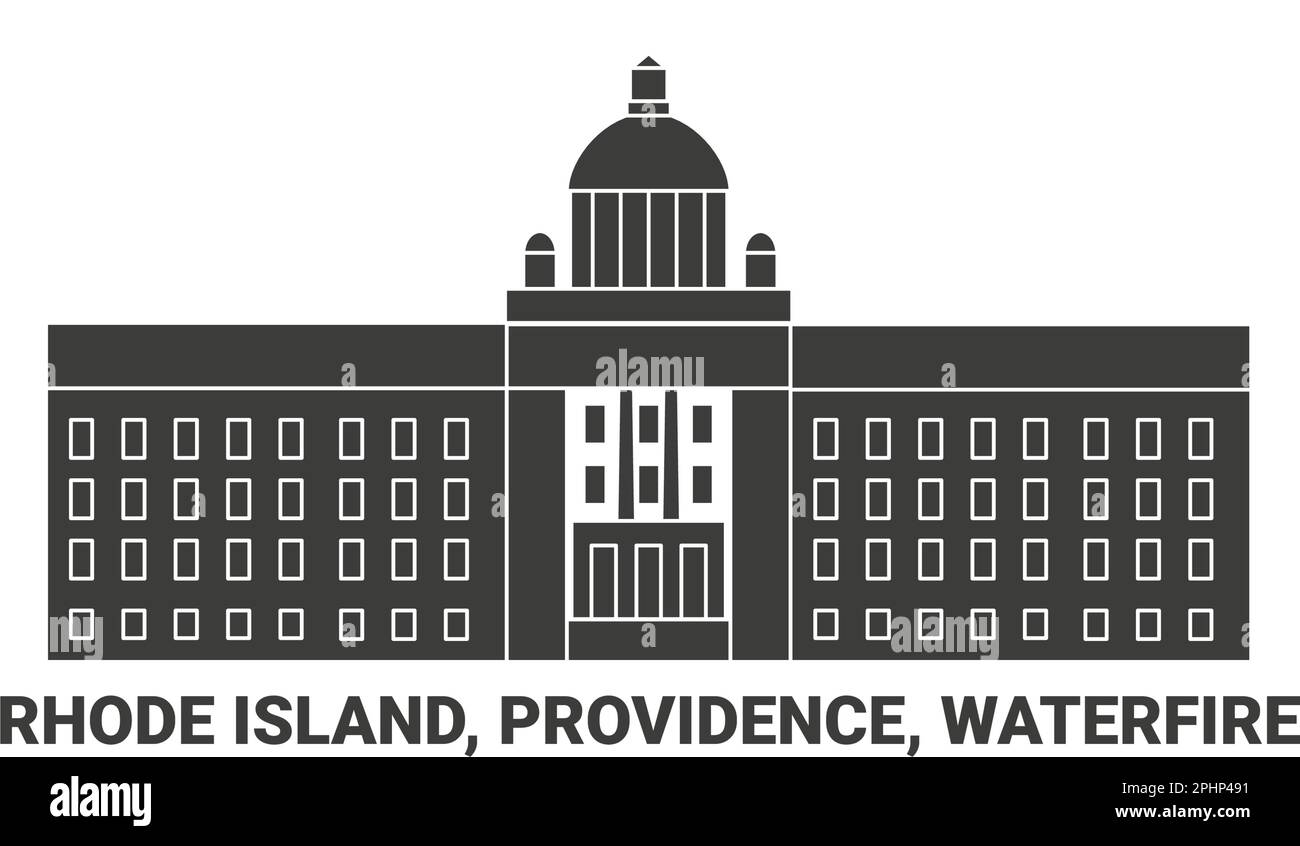 Stati Uniti, Rhode Island, Providence, Waterfire, viaggio punto di riferimento vettore illustrazione Illustrazione Vettoriale