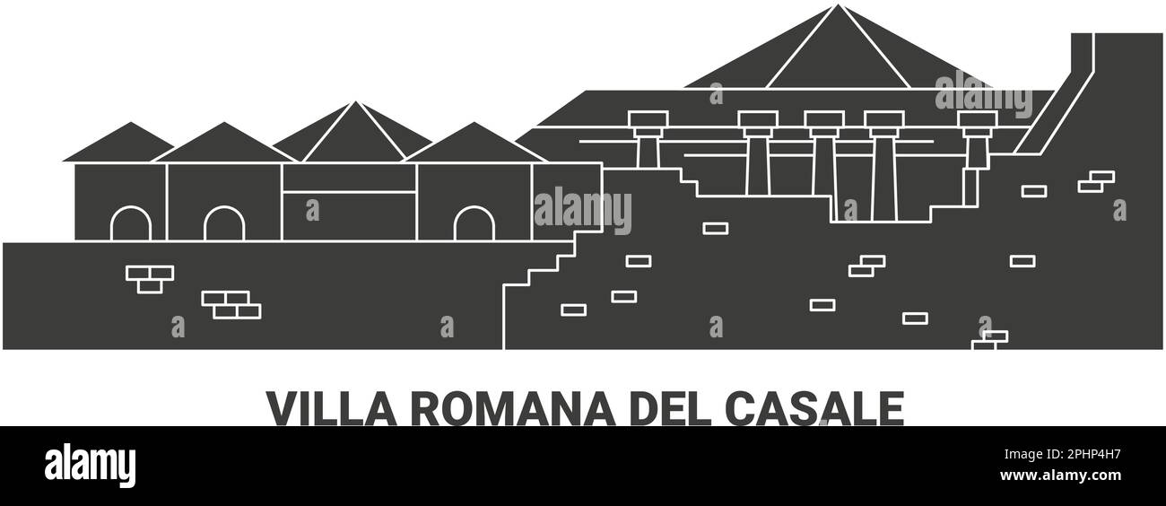 Italia, Villa Romana del Casale viaggio punto di riferimento vettoriale illustrazione Illustrazione Vettoriale
