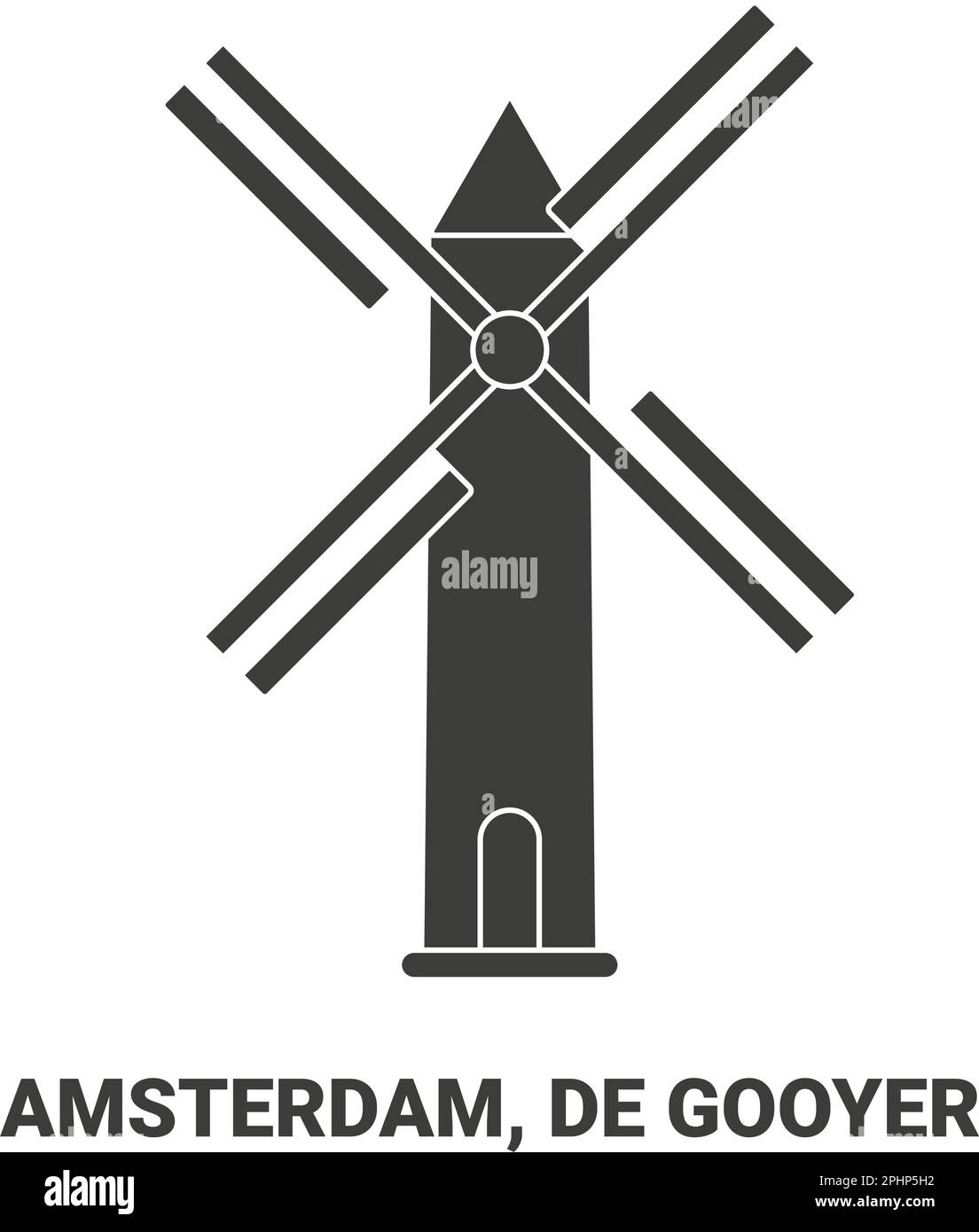 Netherlands, Amsterdam, De Gooyer viaggio punto di riferimento vettoriale illustrazione Illustrazione Vettoriale