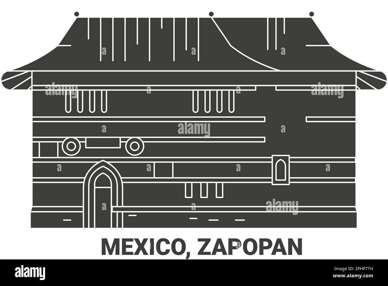 Messico, Zapopan viaggio punto di riferimento vettore illustrazione Illustrazione Vettoriale