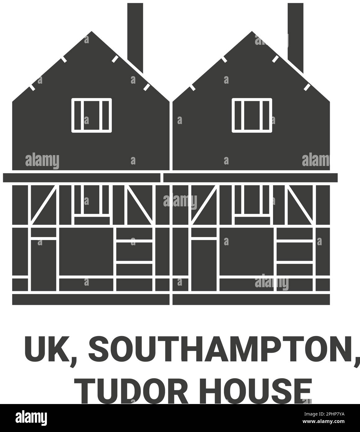 Inghilterra, Southampton, Tudor House viaggio punto di riferimento vettoriale illustrazione Illustrazione Vettoriale