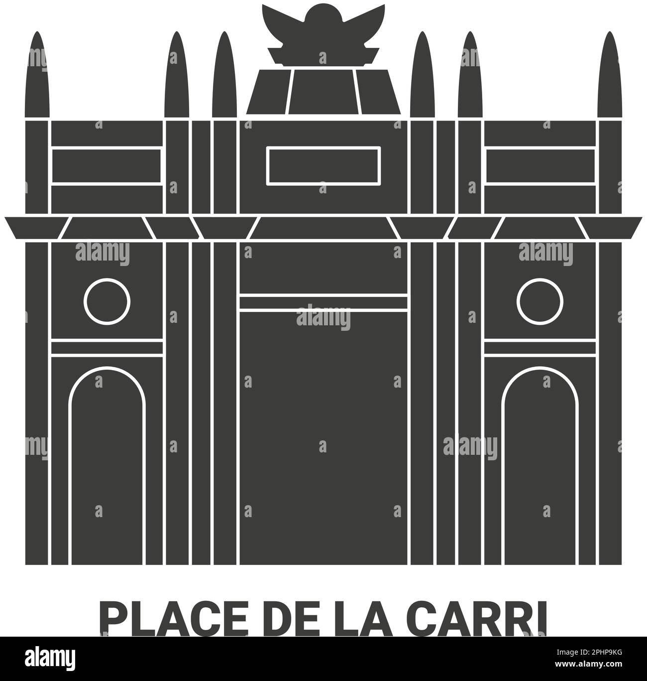 Francia, Place De la Carri viaggio punto di riferimento vettoriale illustrazione Illustrazione Vettoriale