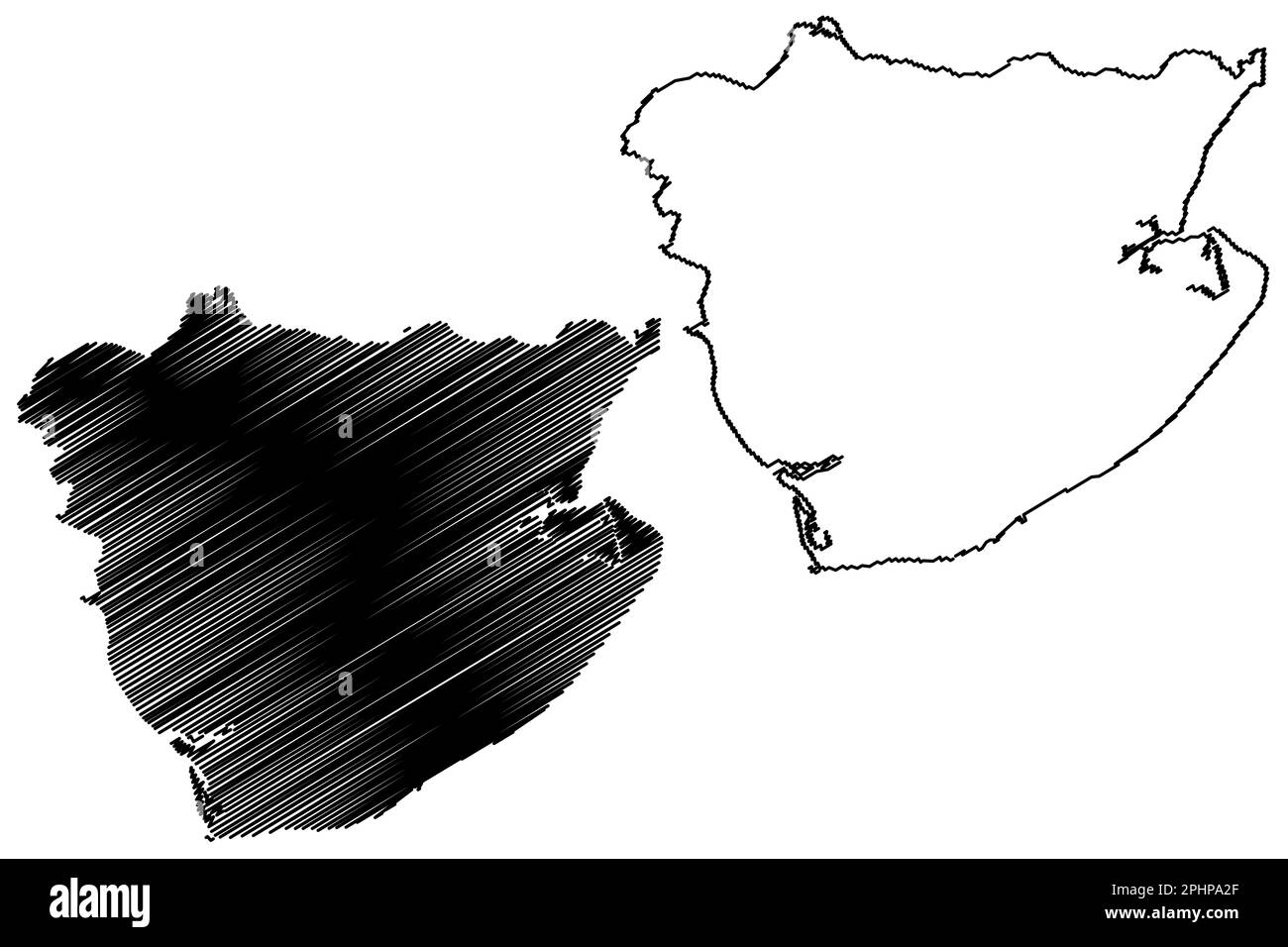 Rappresentazione vettoriale della mappa del distretto non metropolitano di Tendring (Regno Unito di Gran Bretagna e Irlanda del Nord, contea cerimoniale Essex, Inghilterra), s Illustrazione Vettoriale