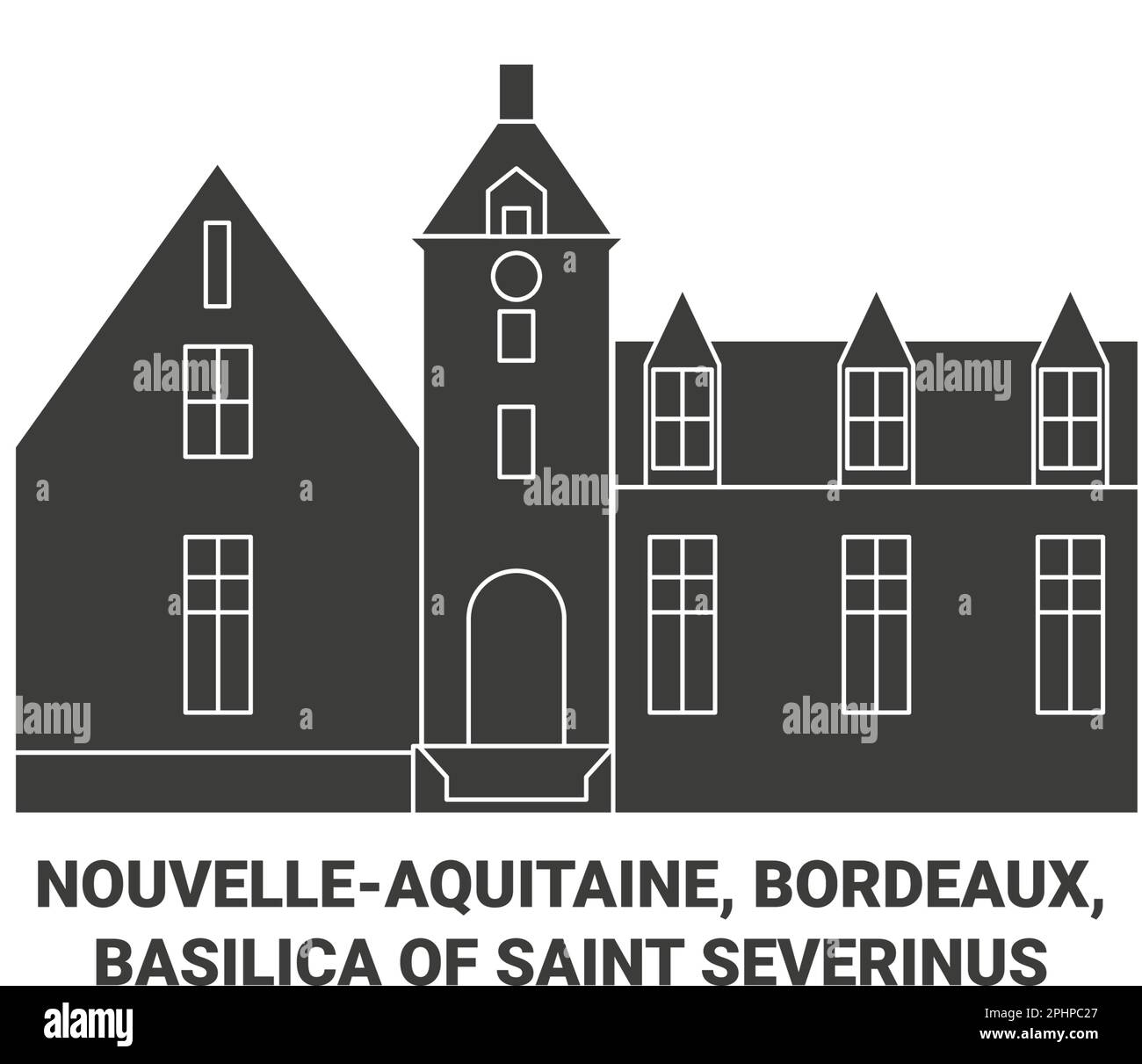 Francia, Bordeaux, Basilica di San Severinus viaggio punto di riferimento vettoriale illustrazione Illustrazione Vettoriale