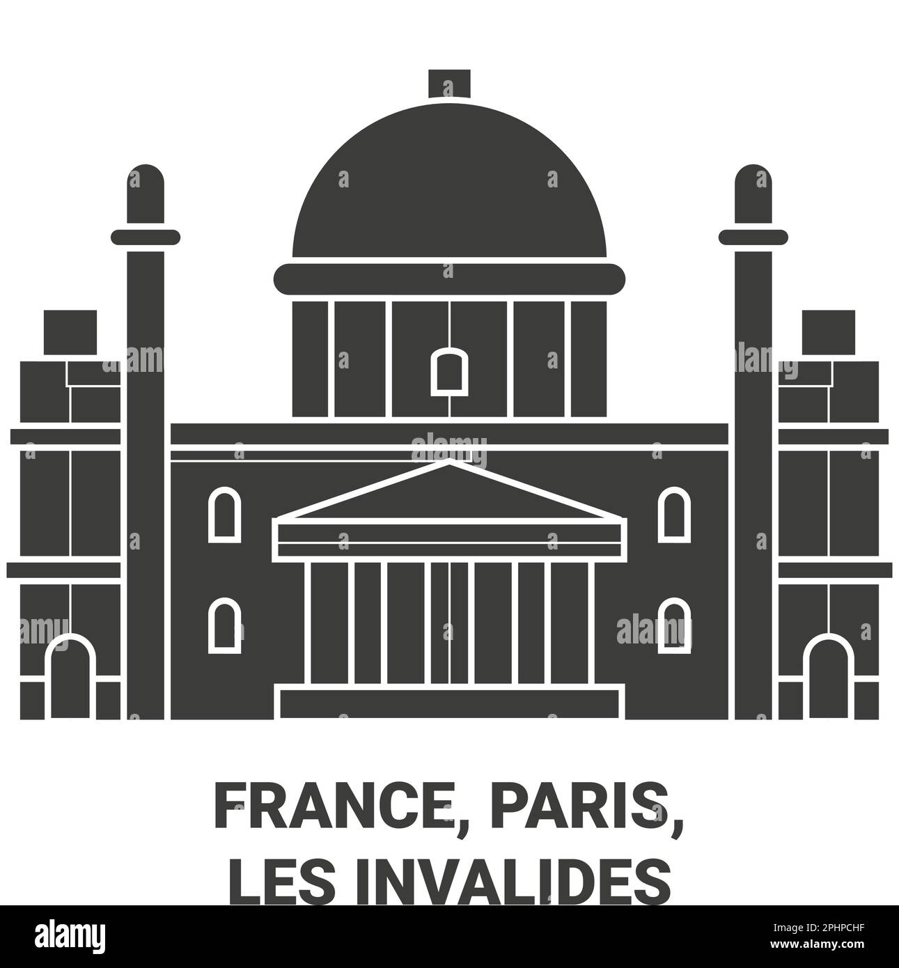 Francia, Parigi, Les Invalides viaggio punto di riferimento vettoriale illustrazione Illustrazione Vettoriale