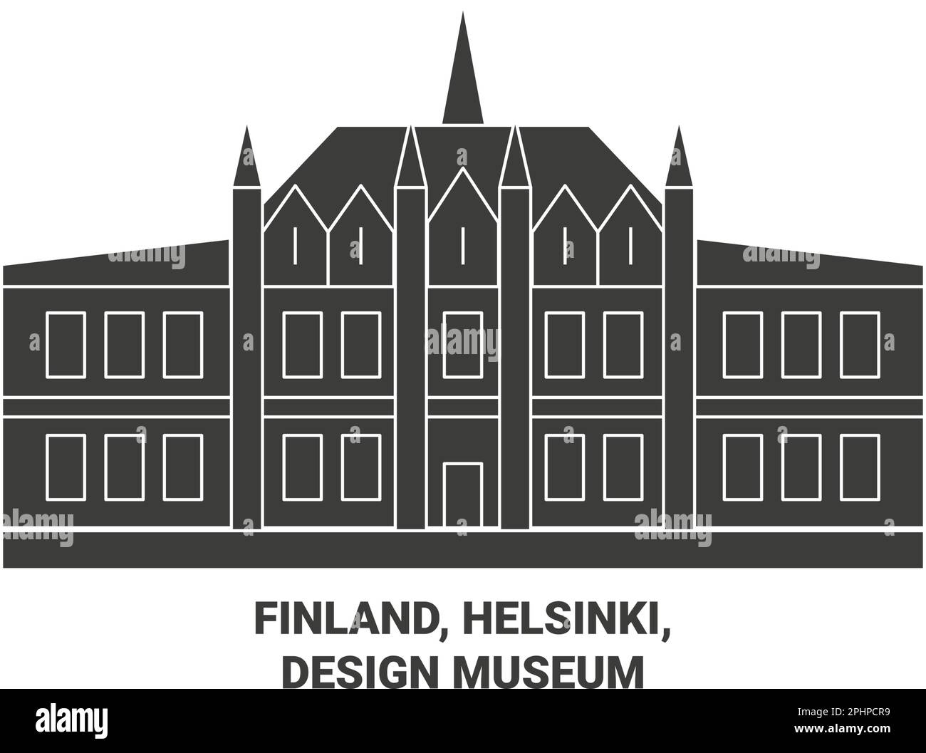 Finlandia, Helsinki, Design Museum viaggio punto di riferimento vettoriale illustrazione Illustrazione Vettoriale