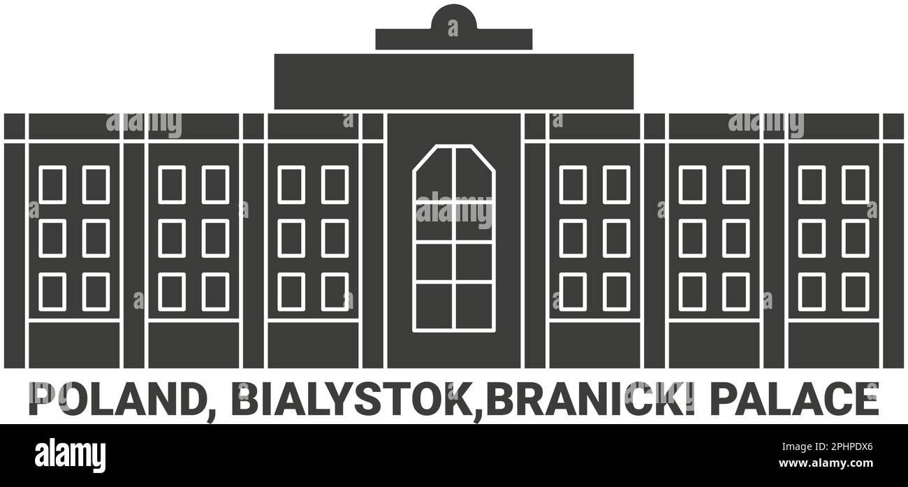 Polonia, Bialystok, Branicki Palace , viaggio punto di riferimento vettore illustrazione Illustrazione Vettoriale