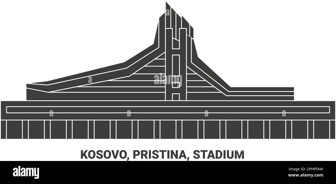 Kossovo, Pristina, viaggio Stadio punto di riferimento vettoriale illustrazione Illustrazione Vettoriale