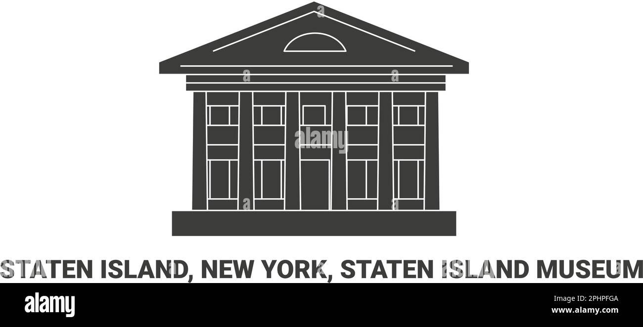 Stati Uniti, Staten Island, New York, Staten Island Museum, viaggio punto di riferimento vettore illustrazione Illustrazione Vettoriale