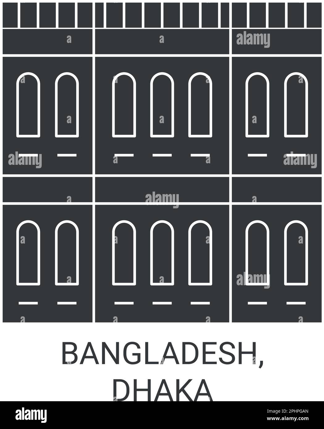 Bangladesh, Dhaka viaggio punto di riferimento vettore illustrazione Illustrazione Vettoriale