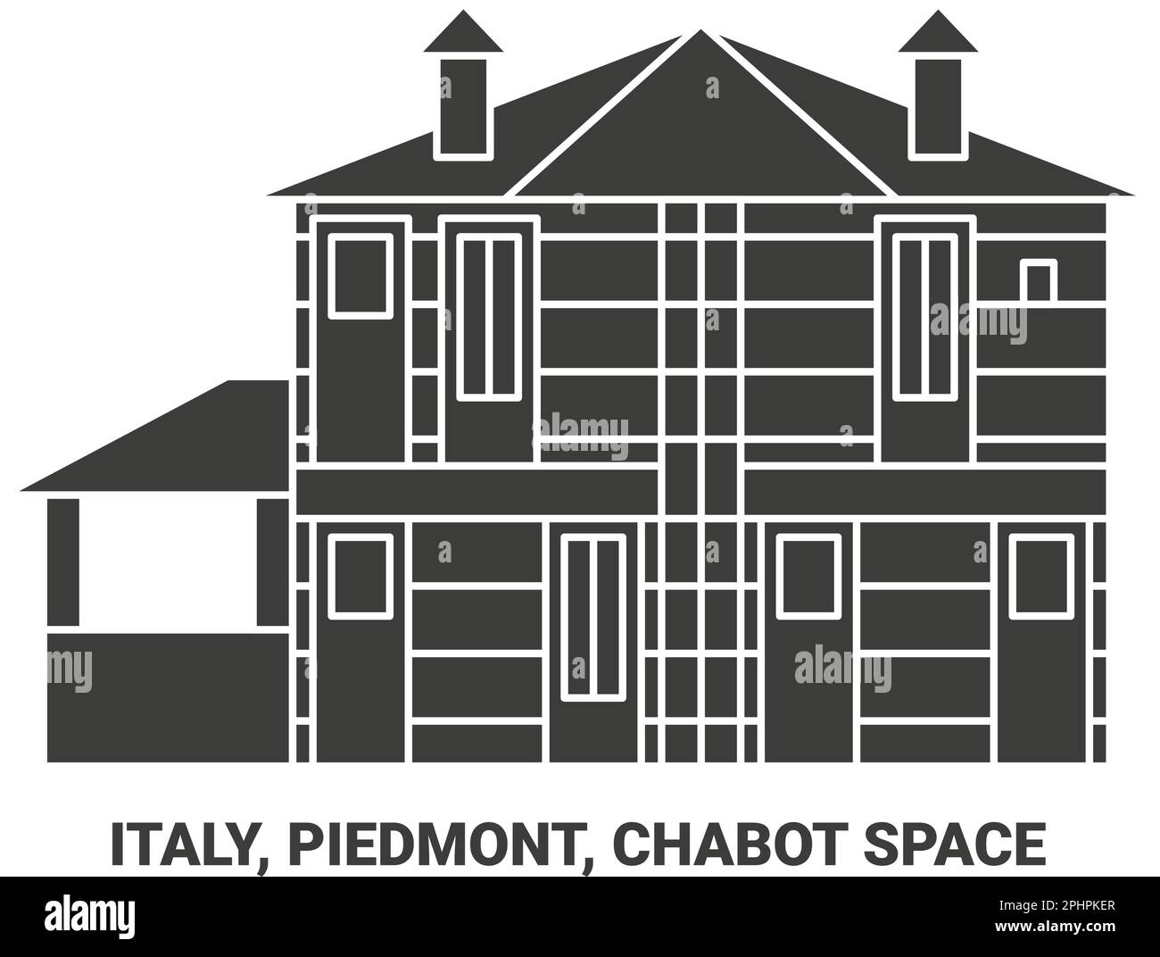 Italia, Piemonte, Chabot Space Travel riferimento vettoriale illustrazione Illustrazione Vettoriale