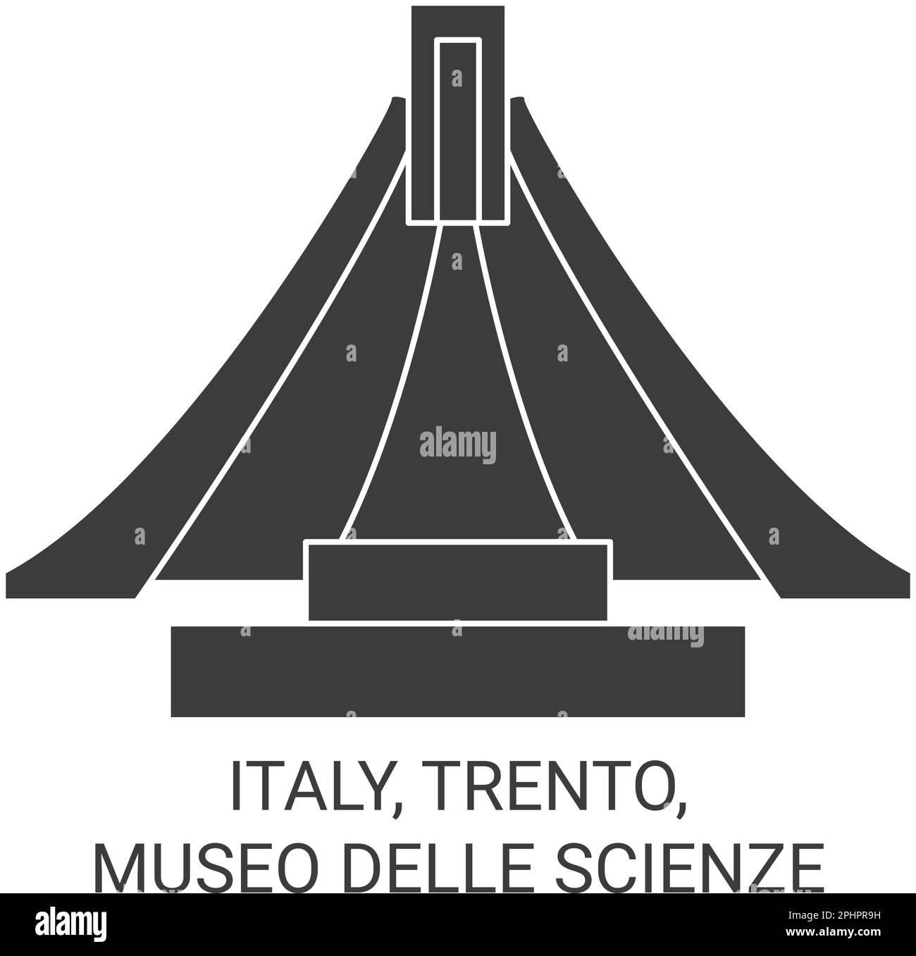 Italia, Trento, Museo delle Scienze viaggio punto di riferimento vettoriale illustrazione Illustrazione Vettoriale