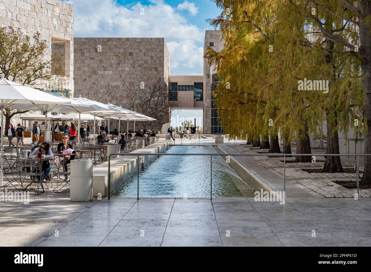 Los Angeles, California / Stati Uniti - Febbraio 27 2018: Il Getty Center è il campus del Getty Museum. Foto Stock