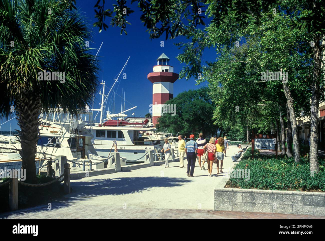 1991 STORICO HARBOR TOWN LIGHTHOUSE HILTON HEAD ISLAND BEAUFORT COUNTY SOUTH CAROLINA USA Foto Stock