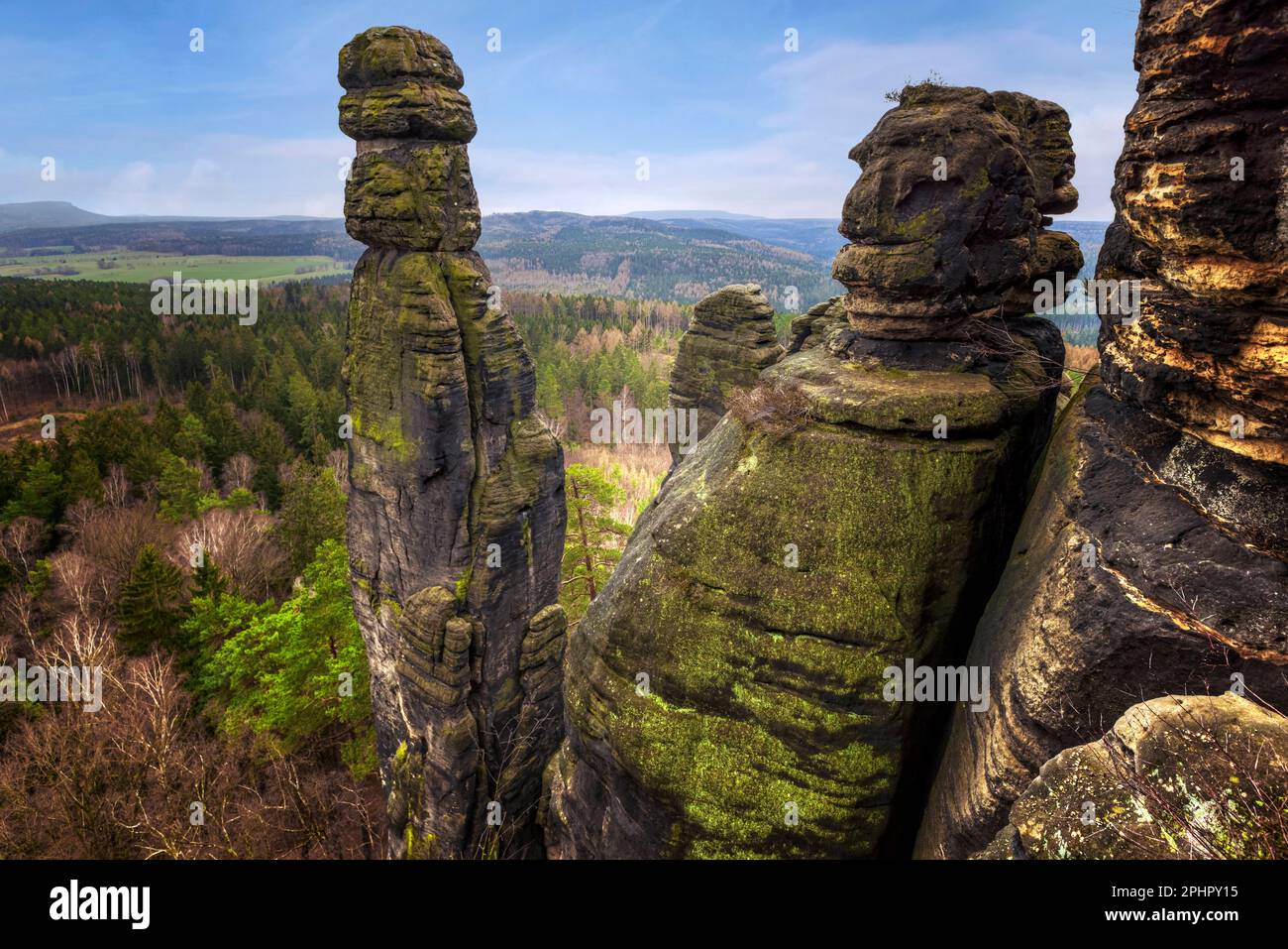 Pfaffenstein, Svizzera sassone, Sassonia, Germania Foto Stock