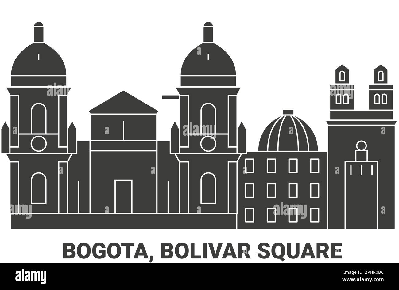 Columbia, Bogota, Bolivar Square viaggio punto di riferimento vettoriale illustrazione Illustrazione Vettoriale