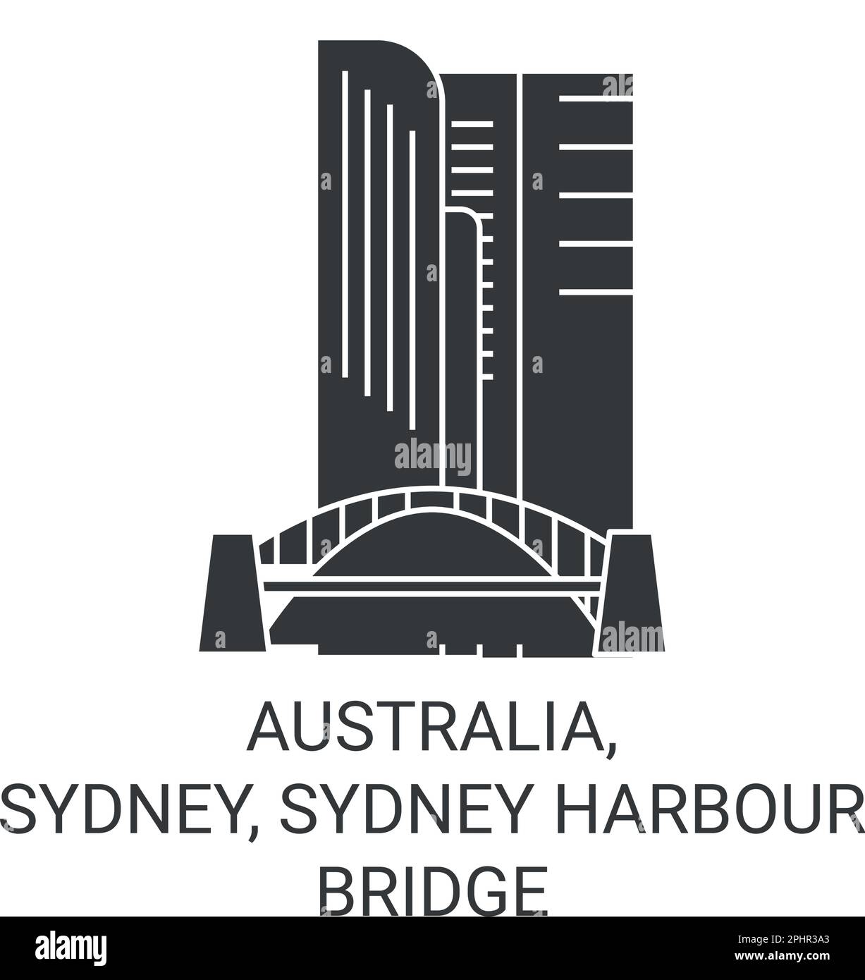 Australia, Sydney, Sydney Harbour Bridge viaggio punto di riferimento vettoriale illustrazione Illustrazione Vettoriale