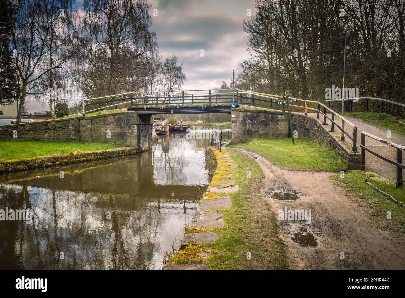 26.03.2023 Appley Bridge, Lancashire, Regno Unito. Il canale Liverpool di Leeds all'Appley Bridge vicino a Wigan in Greater Manchester Foto Stock