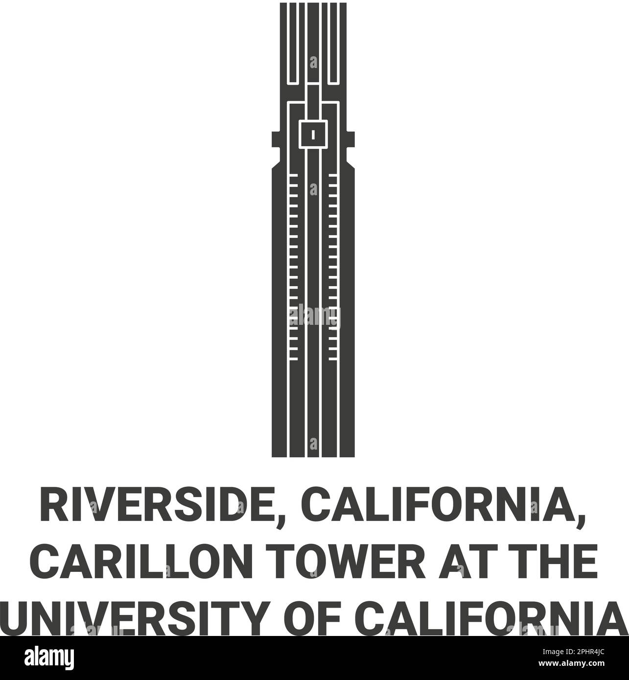 Stati Uniti, Riverside, California, Carillon Tower presso l'Università della California viaggio punto di riferimento vettore illustrazione Illustrazione Vettoriale