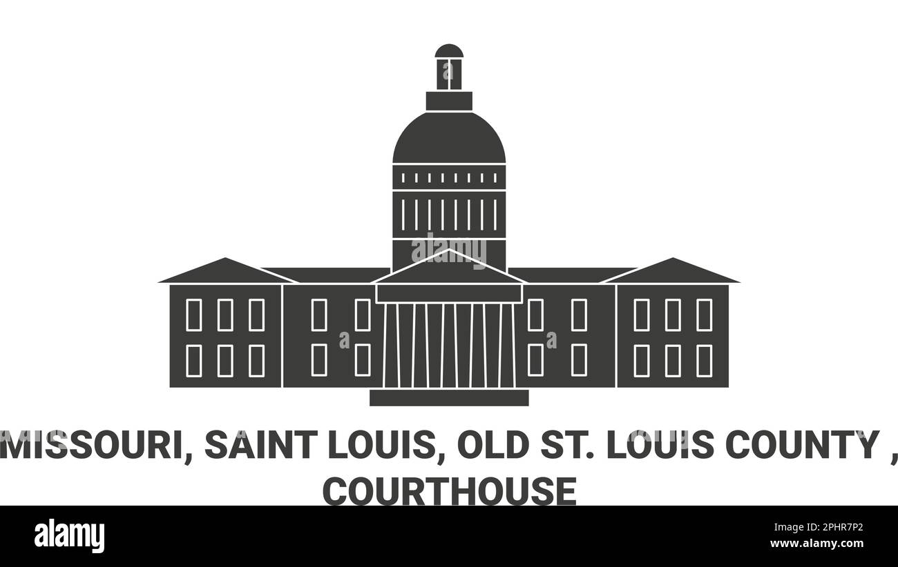 Stati Uniti, Missouri, Saint Louis, Old St Louis County , Courthouse viaggio punto di riferimento vettoriale illustrazione Illustrazione Vettoriale