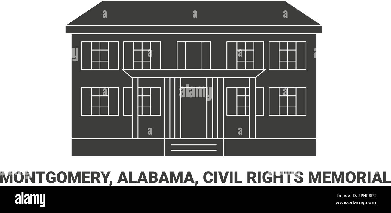 Stati Uniti, Montgomery, Alabama, Civil Rights Memorial, viaggio punto di riferimento vettore illustrazione Illustrazione Vettoriale