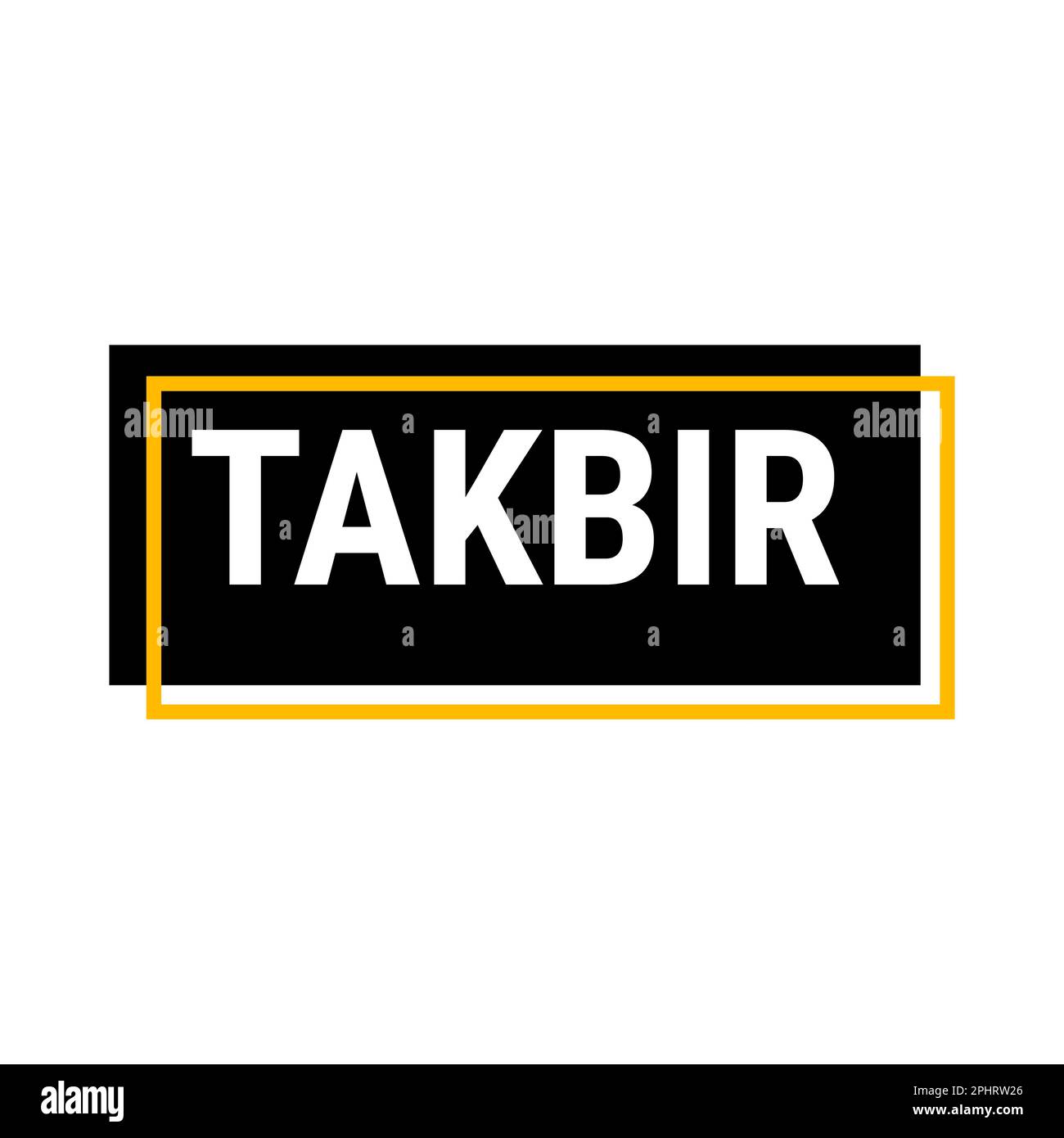 Takbir Allahu Akbar Black Vector callout Banner con Call to Prayer per Ramadan Illustrazione Vettoriale